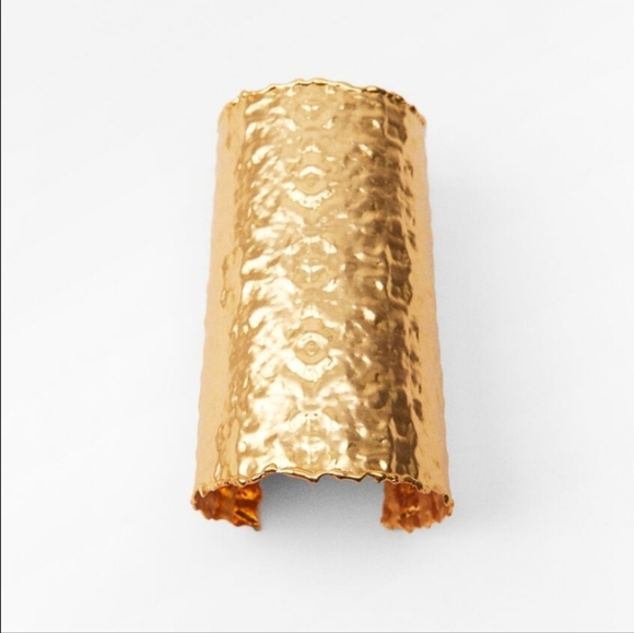 ZARA Textured Wide Metal Arm Cuff Bracelet - Picture 2 of 11